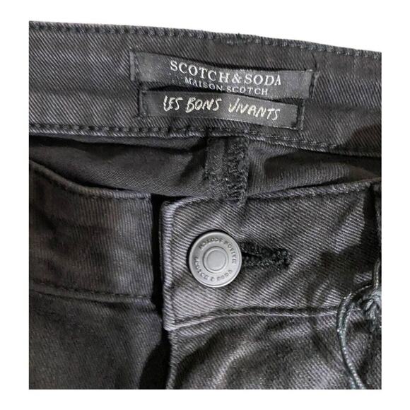 Scotch and Soda Maison Scotch The Skim Super Slim Size 29/32 Black Jeans New - Picture 7 of 16